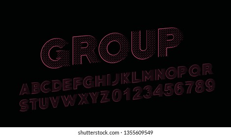 Modern Abstract Font  Set of Alphabet Text Design.