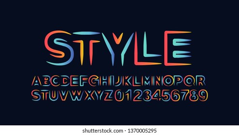 Modern Abstract Font  Set of Alphabet Text Design.