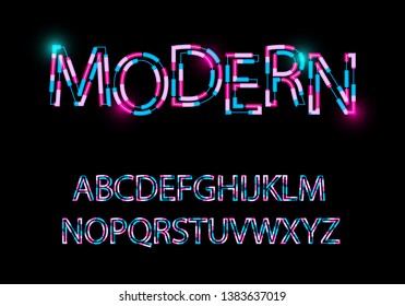 Modern abstract font Trendy style distorted typeface Modern abstract font Trendy style distorted typeface