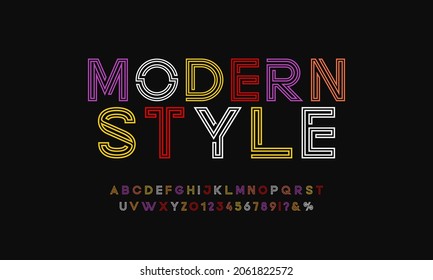 Modern abstract font. Vector illustration