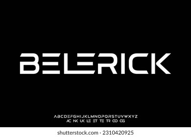 Modern abstract font vector with ligature style. Creative contemporary alphabet typeface illustration for technology company