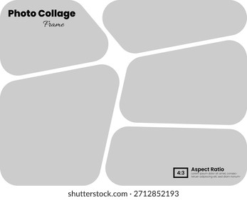 Modern abstract frame collage concept for moodboard or brandboard using landscape 4:3 ratio