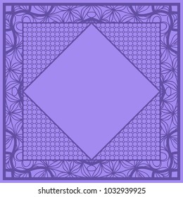 Modern abstract frame floral pattern. vector illustration. for invitation, wedding, wallpaper. purple color