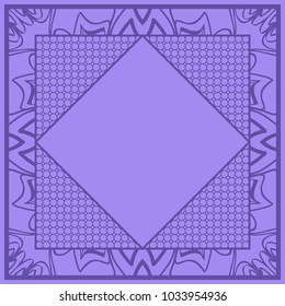 Modern abstract frame floral pattern. vector illustration. for invitation, wedding, wallpaper. purple color