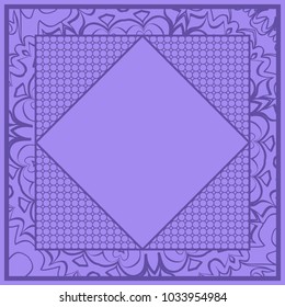Modern abstract frame floral pattern. vector illustration. for invitation, wedding, wallpaper. purple color