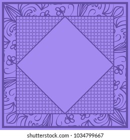 Modern abstract frame floral pattern. vector illustration. for invitation, wedding, wallpaper. purple color