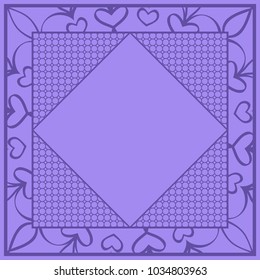 Modern abstract frame floral pattern. vector illustration. for invitation, wedding, wallpaper. purple color