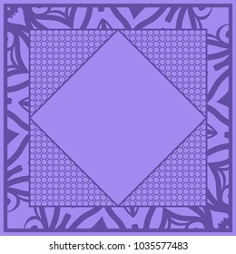 Modern abstract frame floral pattern. vector illustration. for invitation, wedding, wallpaper. purple color