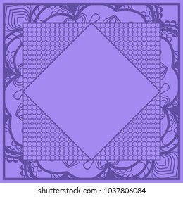 Modern abstract frame floral pattern. vector illustration. for invitation, wedding, wallpaper. purple color