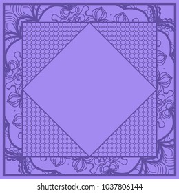 Modern abstract frame floral pattern. vector illustration. for invitation, wedding, wallpaper. purple color