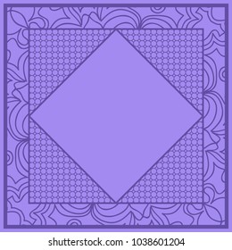 Modern abstract frame floral pattern. vector illustration. for invitation, wedding, wallpaper. purple color