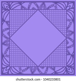 Modern abstract frame floral pattern. vector illustration. for invitation, wedding, wallpaper. purple color
