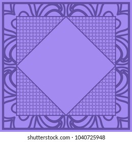 Modern abstract frame floral pattern. vector illustration. for invitation, wedding, wallpaper. purple color