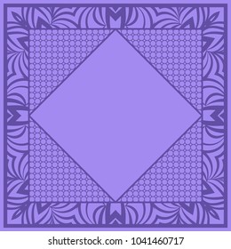 Modern abstract frame floral pattern. vector illustration. for invitation, wedding, wallpaper. purple color