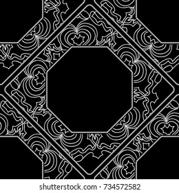 Modern abstract frame floral pattern. seamless vector illustration. for invitation, wedding, wallpaper