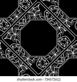 Modern abstract frame floral pattern. seamless vector illustration. for invitation, wedding, wallpaper