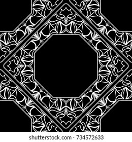 Modern abstract frame floral pattern. seamless vector illustration. for invitation, wedding, wallpaper