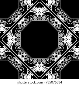Modern abstract frame floral pattern. seamless vector illustration. for invitation, wedding, wallpaper