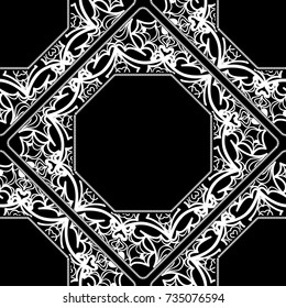 Modern abstract frame floral pattern. seamless vector illustration. for invitation, wedding, wallpaper