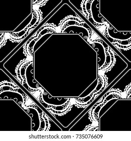 Modern abstract frame floral pattern. seamless vector illustration. for invitation, wedding, wallpaper