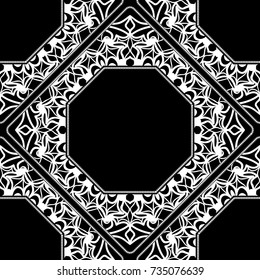 Modern abstract frame floral pattern. seamless vector illustration. for invitation, wedding, wallpaper