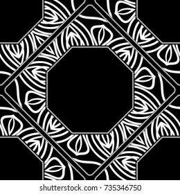 Modern abstract frame floral pattern. seamless vector illustration. for invitation, wedding, wallpaper