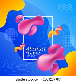 modern abstract frame with gradient liquid design for poster banner and background