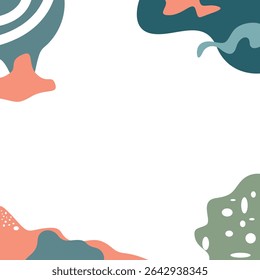 Modern abstract frame with organic shapes and pastel colors. Perfect for social media posts, invitations, branding, or minimalist decorative layouts.