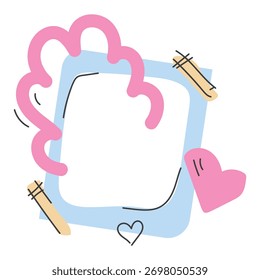 A modern abstract frame template for decorating posts, photos and albums in doodle style. Curved lines, arrows, and various playful elements are perfect for dairy and scrapbook.