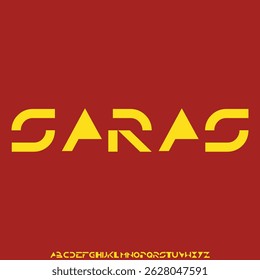 Modern abstract futuristic alphabet display font vector illustration