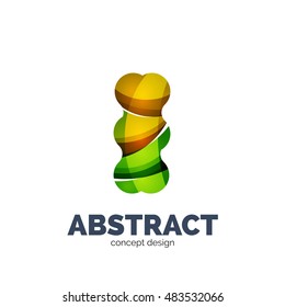Modern abstract futuristic vector logo. Minimal clean geometric design, created with overlapping waves