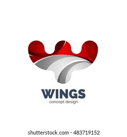 Modern abstract futuristic vector logo. Minimal clean geometric design, created with overlapping waves