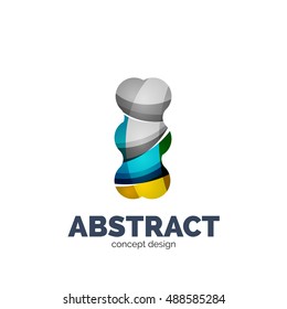 Moderno abstrato vetor futurista logotipo. Design geométrico limpo mínimo, criado com ondas sobrepostas