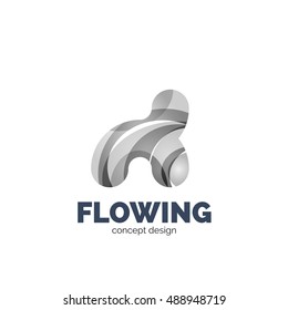 Modern abstract futuristic vector logo. Minimal clean geometric design, created with overlapping waves