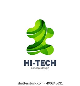 Modern abstract futuristic vector logo. Minimal clean geometric design, created with overlapping waves