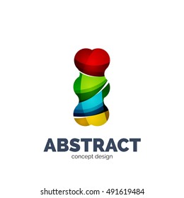 Modern abstract futuristic vector logo. Minimal clean geometric design, created with overlapping waves