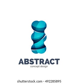 Modern abstract futuristic vector logo. Minimal clean geometric design, created with overlapping waves