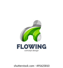 Modern abstract futuristic vector logo. Minimal clean geometric design, created with overlapping waves