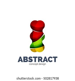 Logo moderno abstracto de vector futurista. Diseño geométrico minimo y limpio, creado con ondas superpuestas