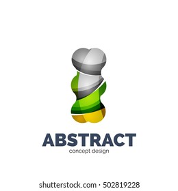 Modern abstract futuristic vector logo. Minimal clean geometric design, created with overlapping waves
