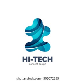 Modern abstract futuristic vector logo. Minimal clean geometric design, created with overlapping waves