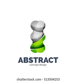 Modern abstract futuristic vector logo. Minimal clean geometric design, created with overlapping waves