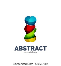 Modern abstract futuristic vector logo. Minimal clean geometric design, created with overlapping waves