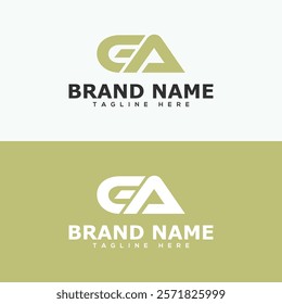 Modern abstract GA letter simple logo vector insulation for brand identity