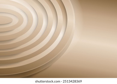 modern abstract geometric art deco mockup minimalistic background. white, brown and gold primitive shapes. 3d vector illustration on horizontal layout.