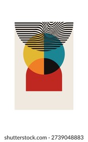 Modern Abstract Geometric Art Poster Collection. Abstract Geometric Poster with Modern Mid Century Shapes