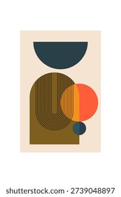 Modern Abstract Geometric Art Poster Collection. Abstract Geometric Poster with Modern Mid Century Shapes