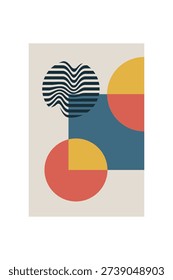Modern Abstract Geometric Art Poster Collection. Abstract Geometric Poster with Modern Mid Century Shapes