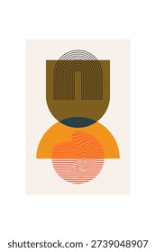 Modern Abstract Geometric Art Poster Collection. Abstract Geometric Poster with Modern Mid Century Shapes