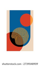 Modern Abstract Geometric Art Poster Collection. Abstract Geometric Poster with Modern Mid Century Shapes